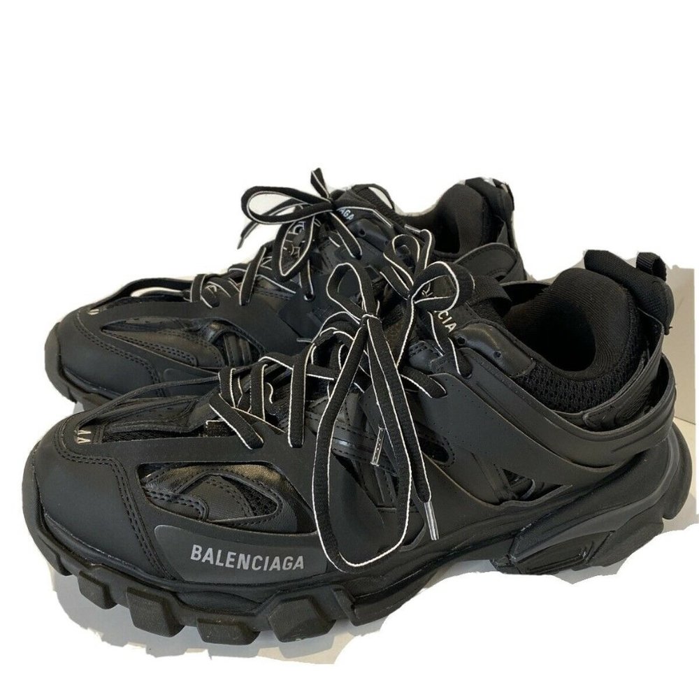 Balenciaga Black Track Trainers Mesh & Nylon Men’s Size 11 US 44 EUR with Bag - Picture 1 of 12